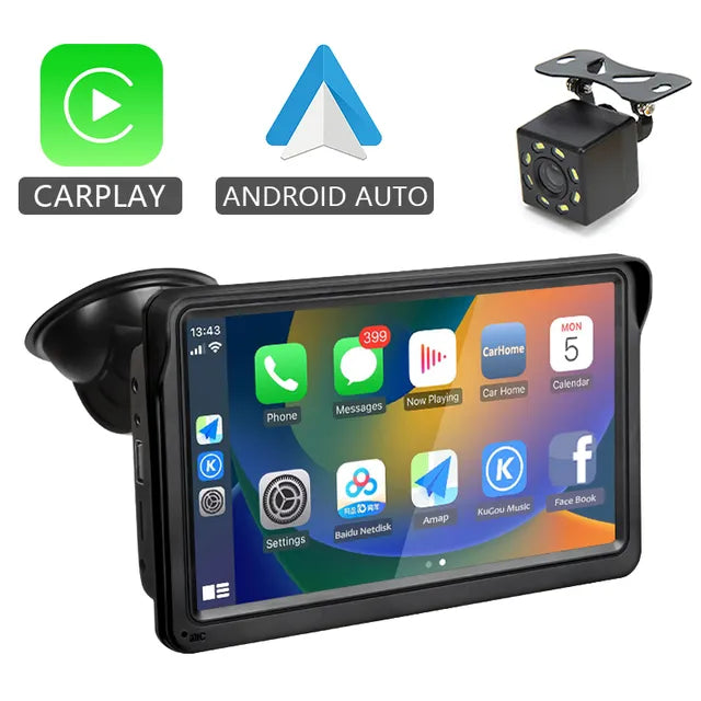Carplay Android Auto Car Radio Multimedia Video Player 7Inch Portable Touch Screen with USB AUX for Rear View Camera